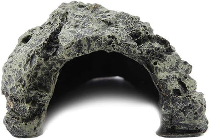 Reptile Hideout Cave,Resin Rock Hides Habitat Decor Fish Tank Decorations Shelter Tortoise Basking Terrace Pet Terrarium Nest Decoration for Gecko,Spiders,Frogs,Fish,Turtles and Hermit Crabs