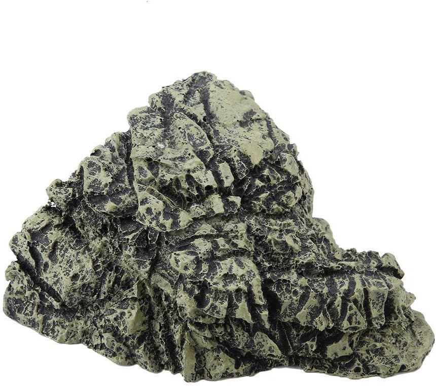 Reptile Hideout Cave,Resin Rock Hides Habitat Decor Fish Tank Decorations Shelter Tortoise Basking Terrace Pet Terrarium Nest Decoration for Gecko,Spiders,Frogs,Fish,Turtles and Hermit Crabs