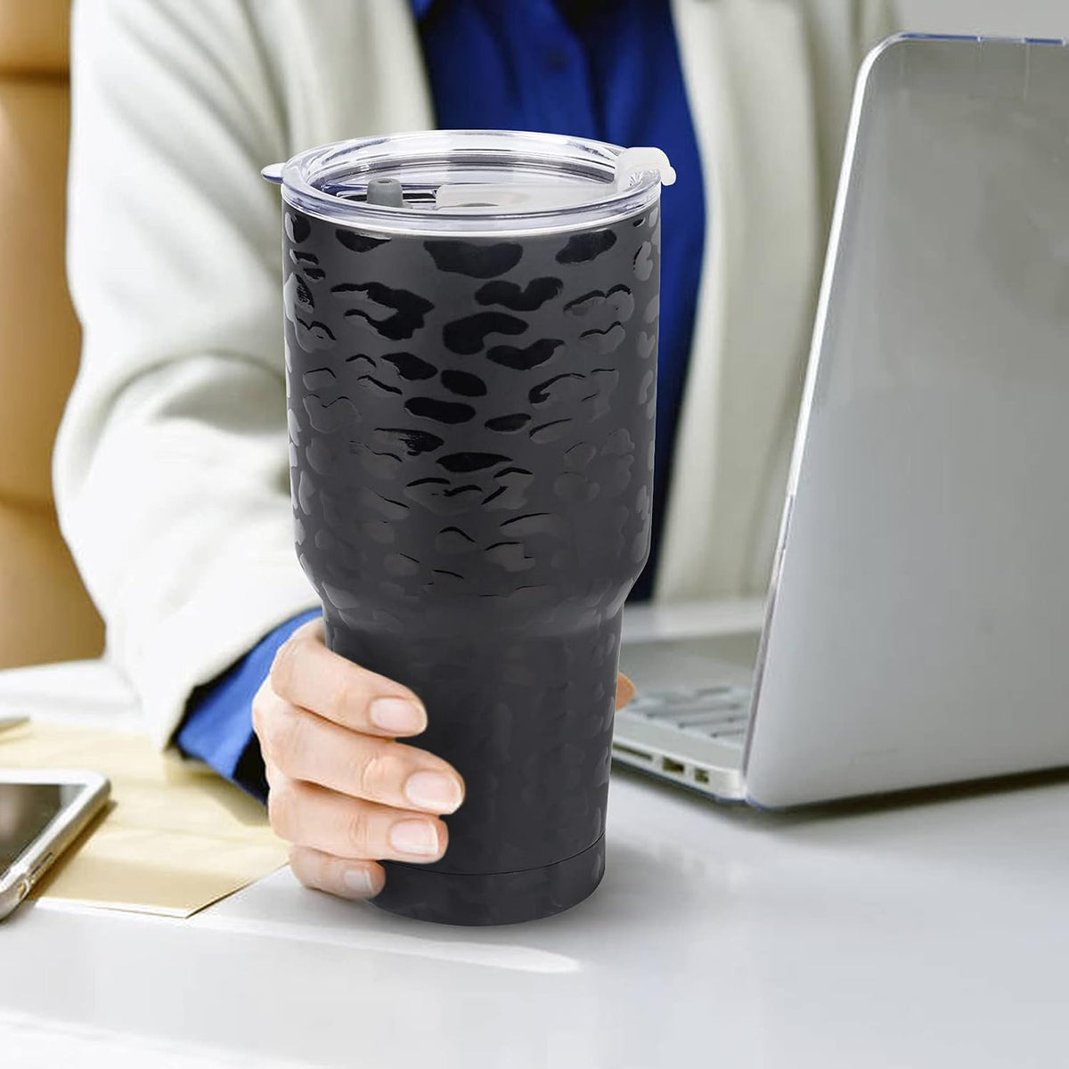 D·S 30oz Yellow Tumbler Double Wall Vacuum Insulated Travel Coffee Mug