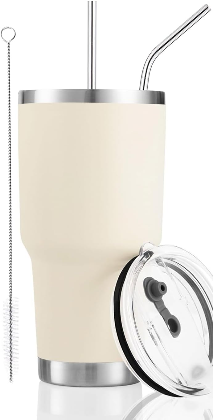 D·S 30oz Yellow Tumbler Double Wall Vacuum Insulated Travel Coffee Mug