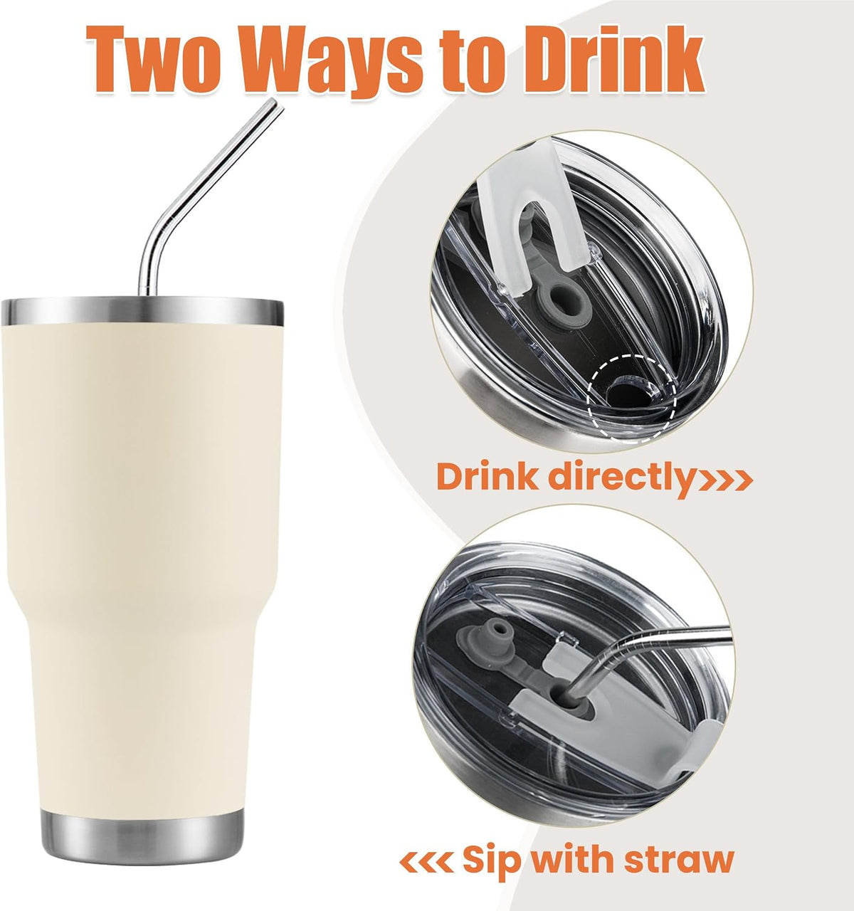 D·S 30oz Yellow Tumbler Double Wall Vacuum Insulated Travel Coffee Mug