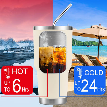 D·S 30oz Yellow Tumbler Double Wall Vacuum Insulated Travel Coffee Mug