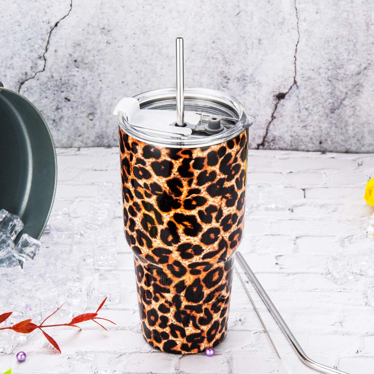 D·S 30oz Yellow Tumbler Double Wall Vacuum Insulated Travel Coffee Mug