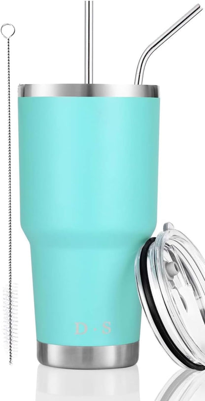 D·S 30oz Yellow Tumbler Double Wall Vacuum Insulated Travel Coffee Mug