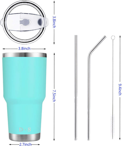 D·S 30oz Yellow Tumbler Double Wall Vacuum Insulated Travel Coffee Mug
