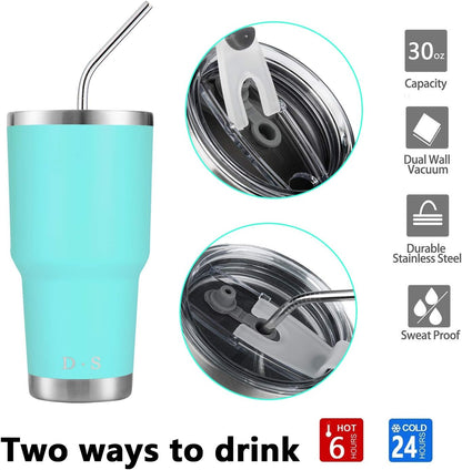 D·S 30oz Yellow Tumbler Double Wall Vacuum Insulated Travel Coffee Mug
