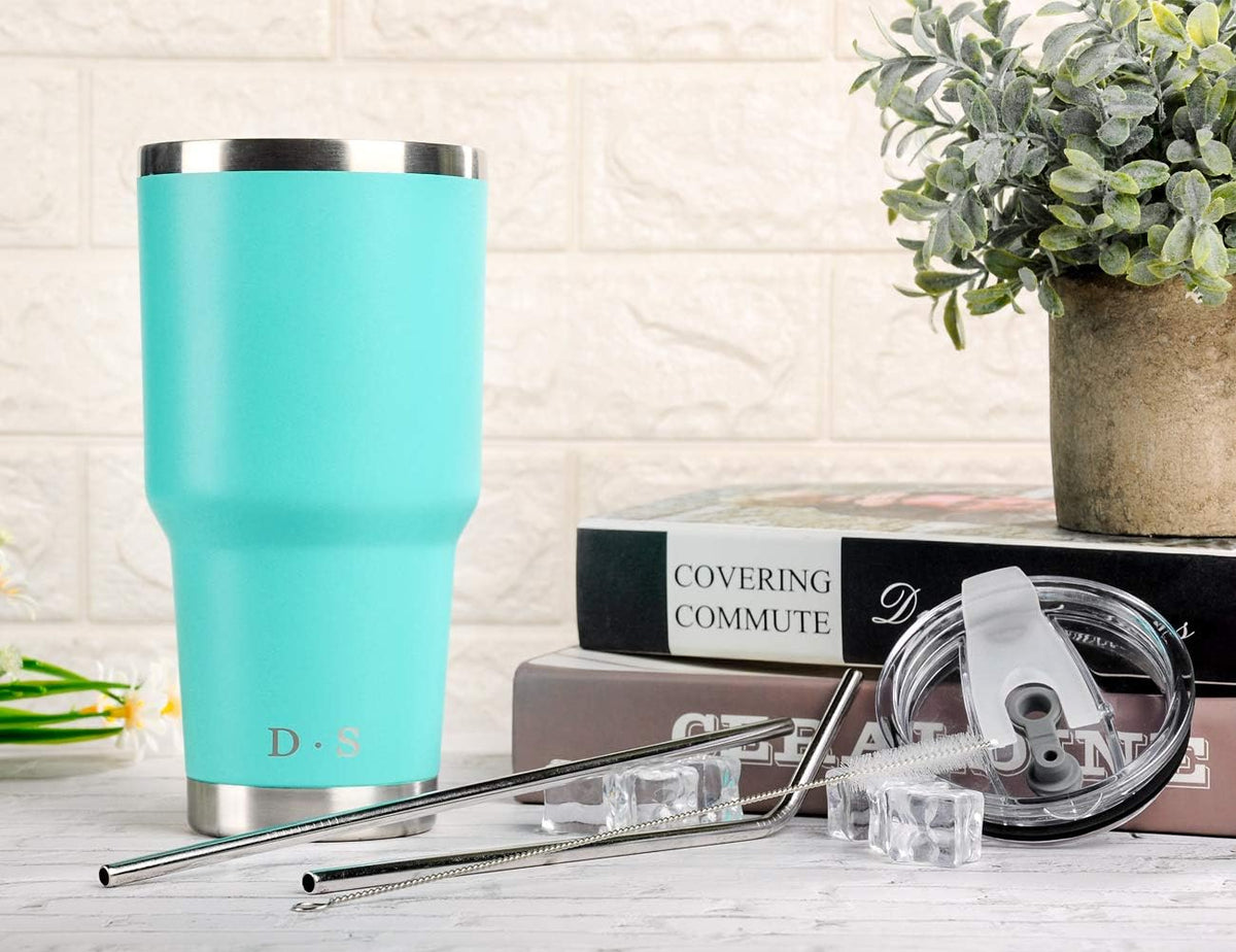 D·S 30oz Yellow Tumbler Double Wall Vacuum Insulated Travel Coffee Mug