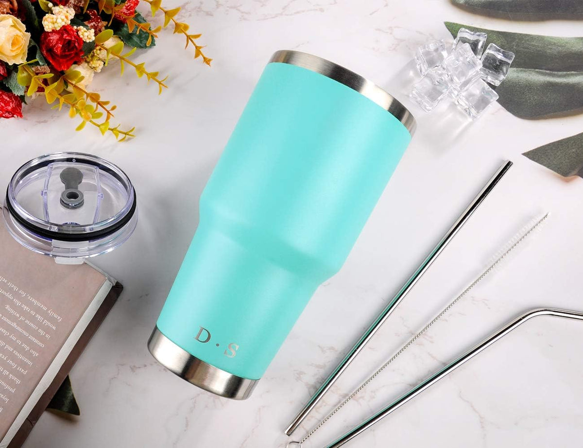 D·S 30oz Yellow Tumbler Double Wall Vacuum Insulated Travel Coffee Mug