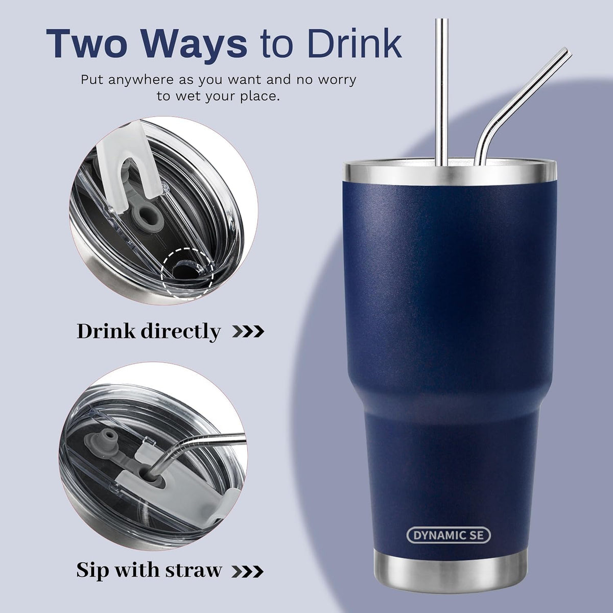 D·S 30oz Yellow Tumbler Double Wall Vacuum Insulated Travel Coffee Mug