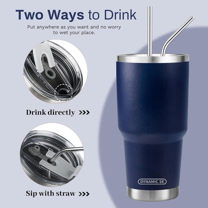 D·S 30oz Yellow Tumbler Double Wall Vacuum Insulated Travel Coffee Mug