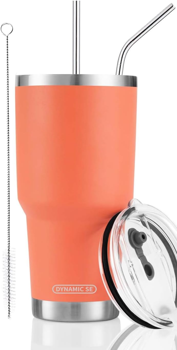 D·S 30oz Yellow Tumbler Double Wall Vacuum Insulated Travel Coffee Mug