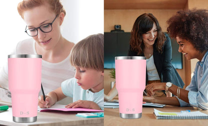 D·S 30oz Yellow Tumbler Double Wall Vacuum Insulated Travel Coffee Mug