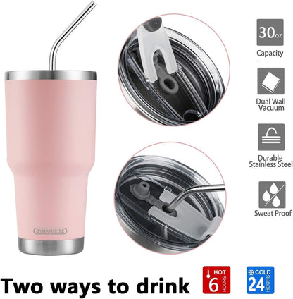 D·S 30oz Yellow Tumbler Double Wall Vacuum Insulated Travel Coffee Mug