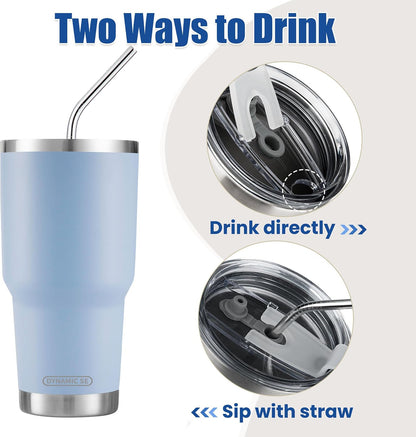 D·S 30oz Yellow Tumbler Double Wall Vacuum Insulated Travel Coffee Mug