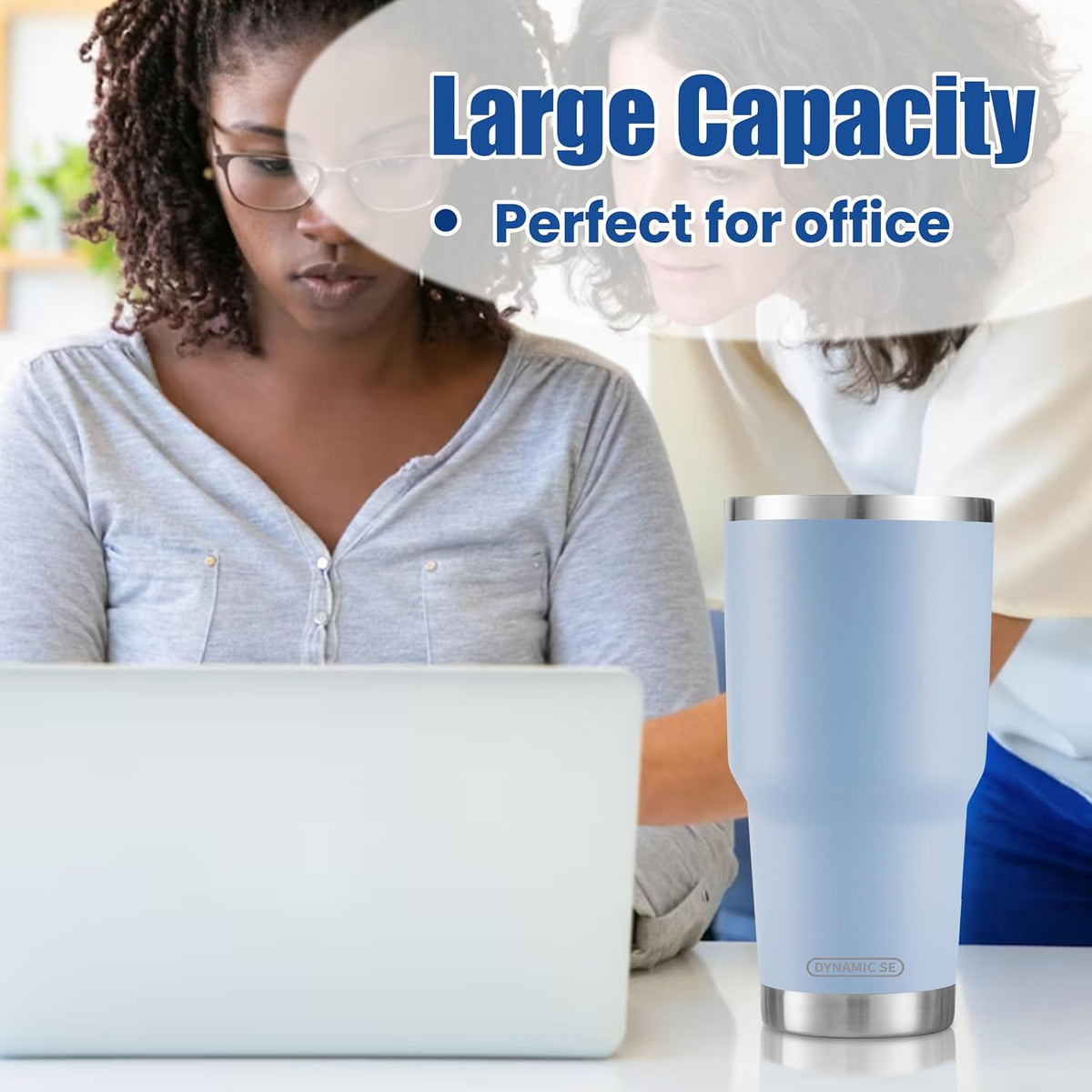 D·S 30oz Yellow Tumbler Double Wall Vacuum Insulated Travel Coffee Mug