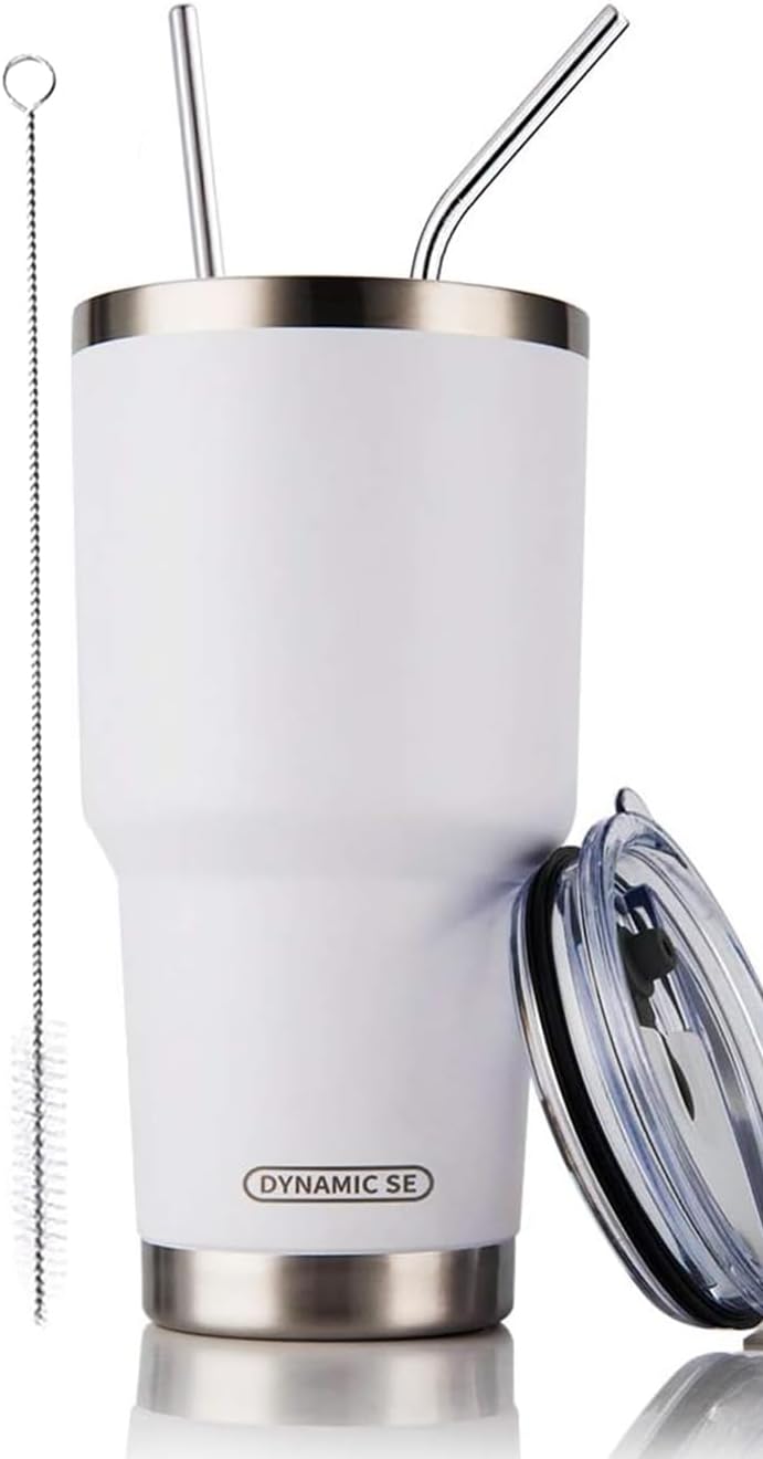 D·S 30oz Yellow Tumbler Double Wall Vacuum Insulated Travel Coffee Mug