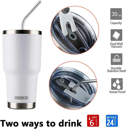 D·S 30oz Yellow Tumbler Double Wall Vacuum Insulated Travel Coffee Mug