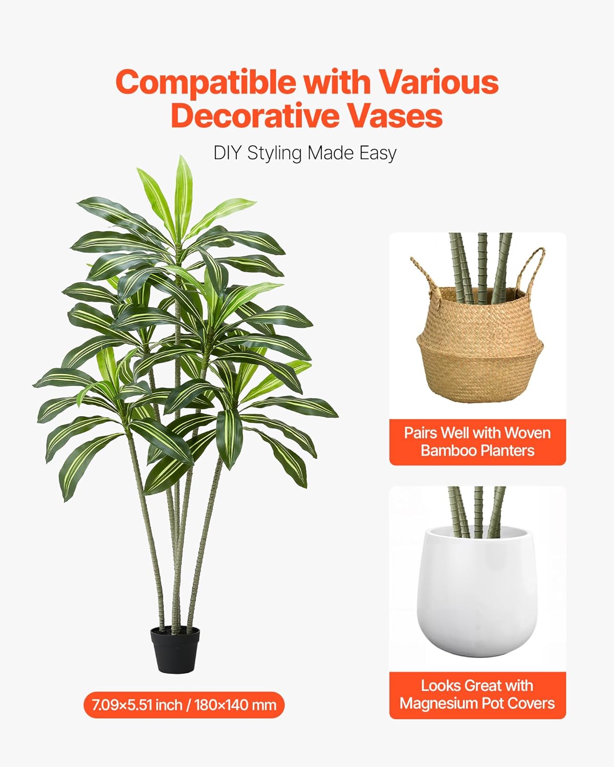 Artificial Areca Palms 4 ft, 2 Pack Fake Palm Tropical Plants with White Tall Planter, Faux Floor Silk Plant in Pot, Large Tree for Home Office Living Room Decor House Warming, Indoor Outdoor