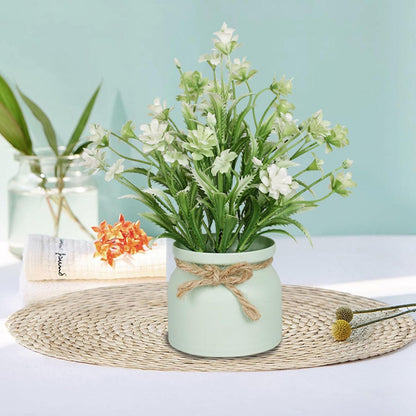 Artificial Pot Flowers Small Fake Plants Mini Potted Plants for Home Office Tabletop Decoration