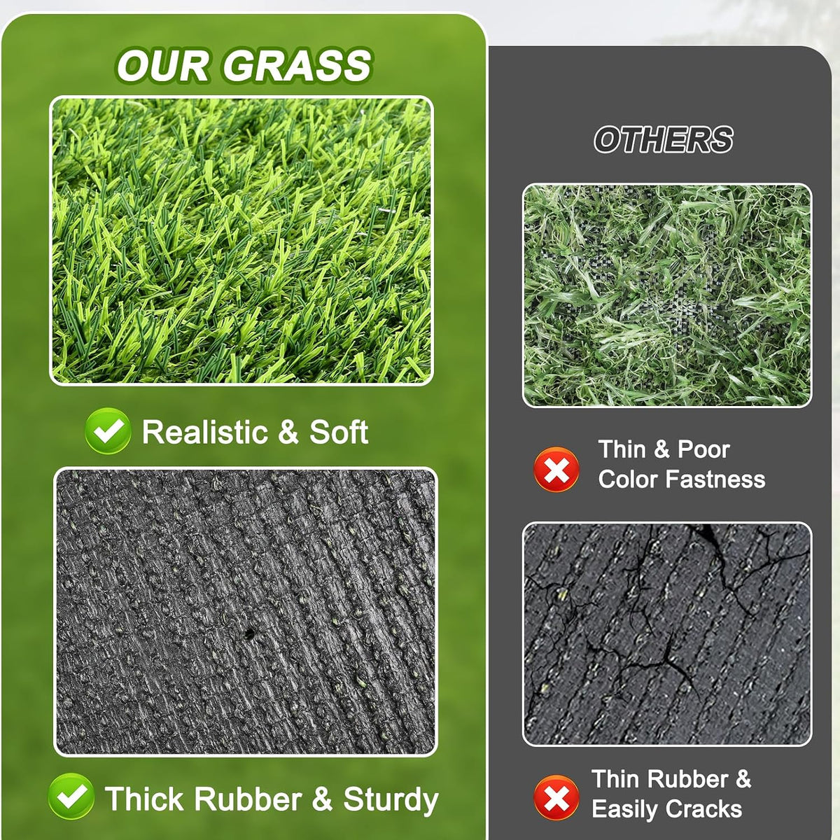 Washable Artificial Grass Mat for Dogs Pet Potty Training (15.7''*31.5'')