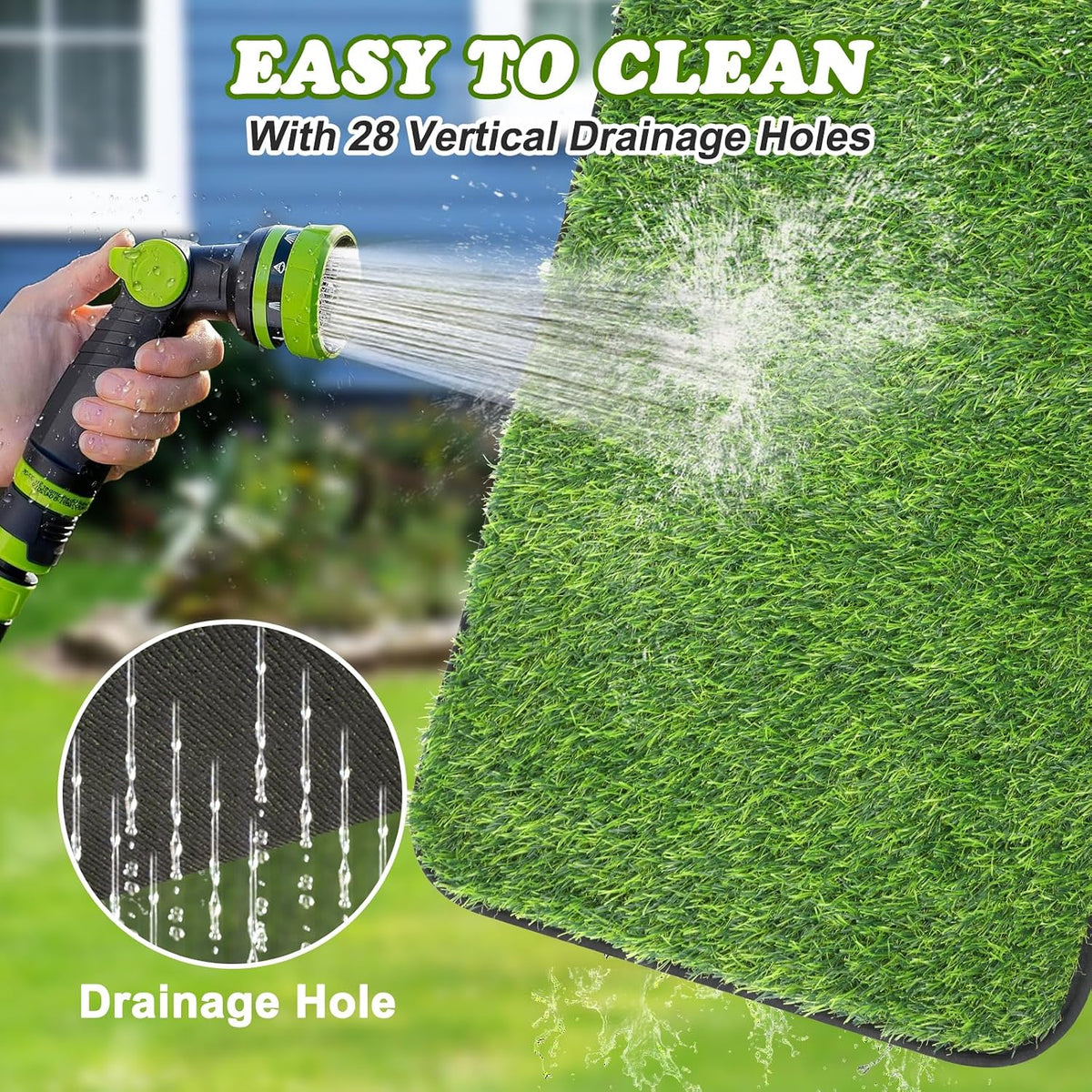 Washable Artificial Grass Mat for Dogs Pet Potty Training (15.7''*31.5'')