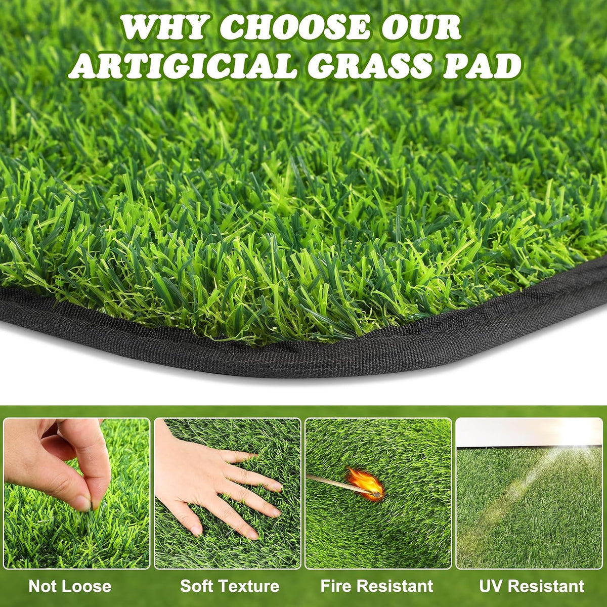 Washable Artificial Grass Mat for Dogs Pet Potty Training (15.7''*31.5'')