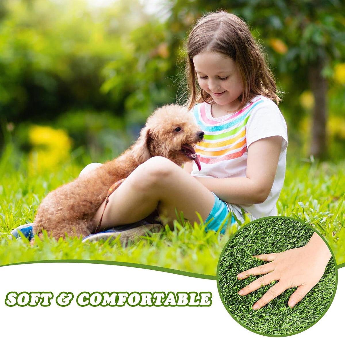 Washable Artificial Grass Mat for Dogs Pet Potty Training (15.7''*31.5'')