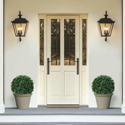 Grooy Artificial Set of 2 UV Resistant Boxwood Topiary Ball for Porch Decor