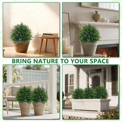 Grooy Artificial Set of 2 UV Resistant Boxwood Topiary Ball for Porch Decor
