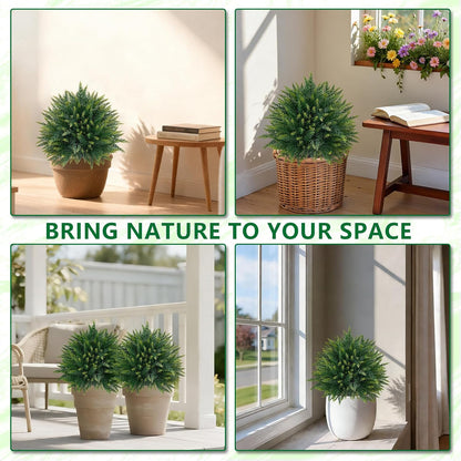 Grooy Artificial Set of 2 UV Resistant Boxwood Topiary Ball for Porch Decor