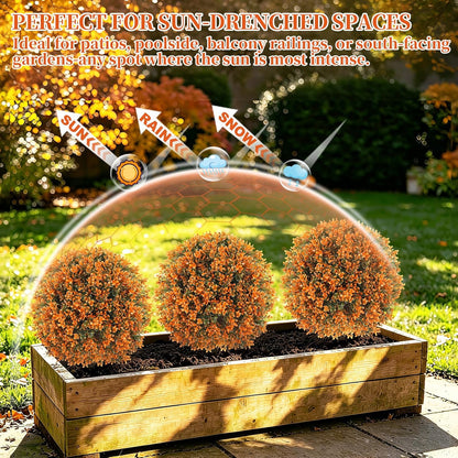 Grooy Artificial Set of 2 UV Resistant Boxwood Topiary Ball for Porch Decor