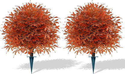 Grooy Artificial Set of 2 UV Resistant Boxwood Topiary Ball for Porch Decor
