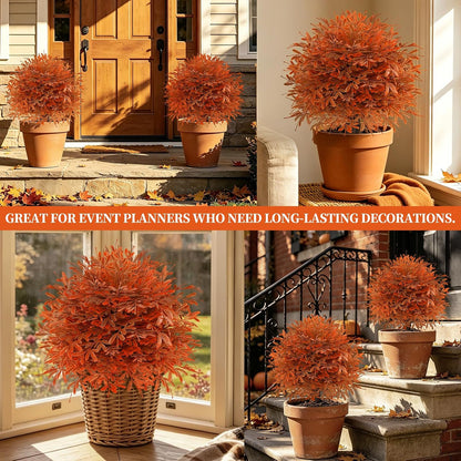 Grooy Artificial Set of 2 UV Resistant Boxwood Topiary Ball for Porch Decor