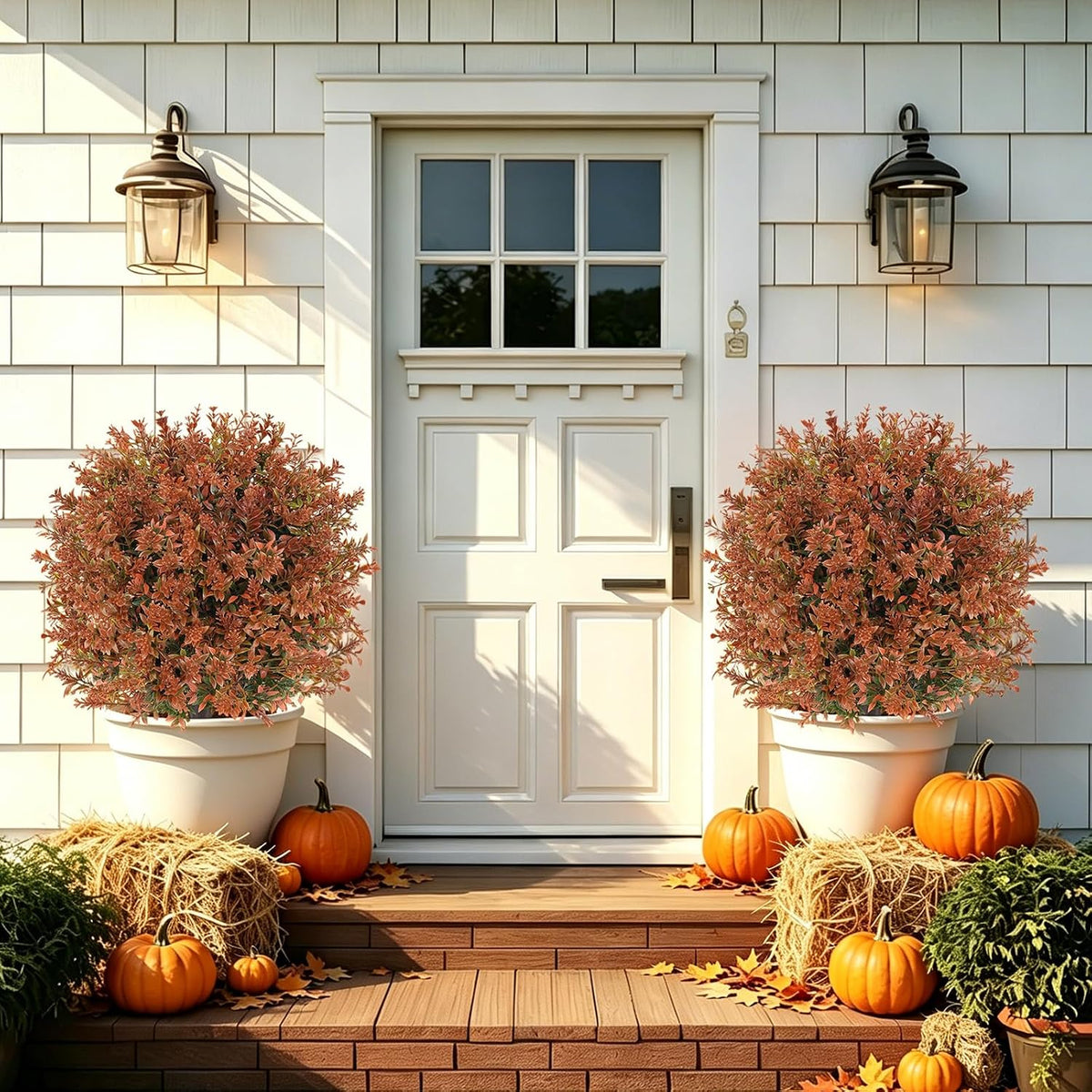 Grooy Artificial Set of 2 UV Resistant Boxwood Topiary Ball for Porch Decor
