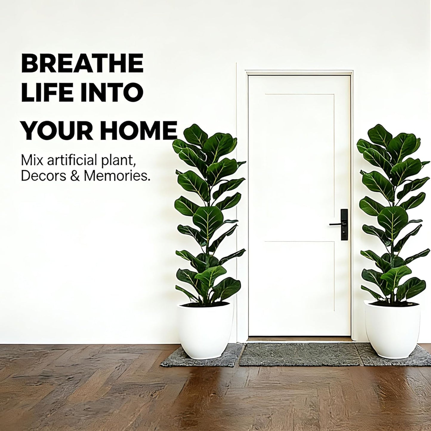 2 Pack Artificial Fiddle Leaf Fig Tree - 30" Fake Ficus Lyrata Artificial Tree in Pots, Fake Plants Indoor for Home or Office Decor, Artificial Plants Floor Housewarming Gift