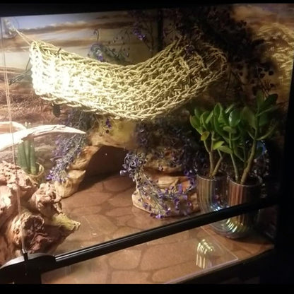 Hanging Plants for Reptile Tank,Bearded Dragon Plastic Flexible Fake Vines Plant Leaves with Suction Cup Lizards Terrarium Habitat Decorations for Geckos Turtles Snake Frog Chameleon(2 Pcs)