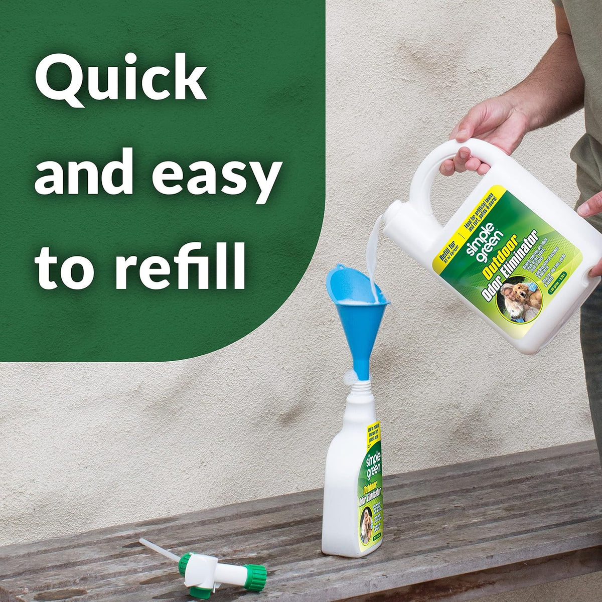 Outdoor Odor Eliminator for Pets, Dogs, 1 Gallon Refill - Ideal for Artificial Lawns & Patio, Milky White