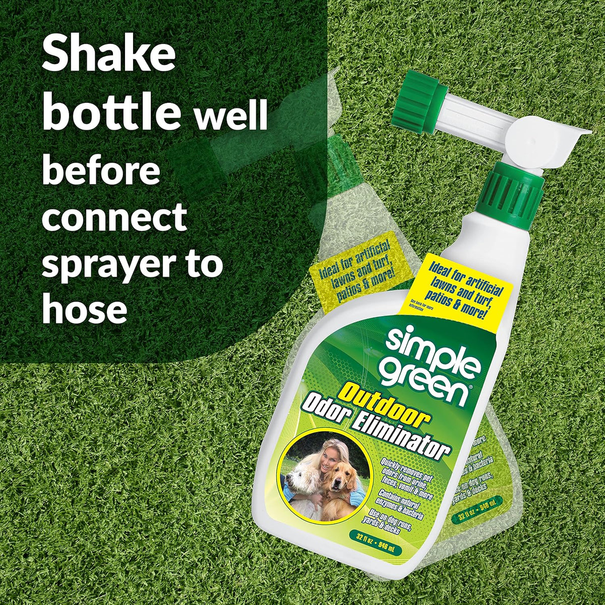 Outdoor Odor Eliminator for Pets, Dogs, 1 Gallon Refill - Ideal for Artificial Lawns & Patio, Milky White