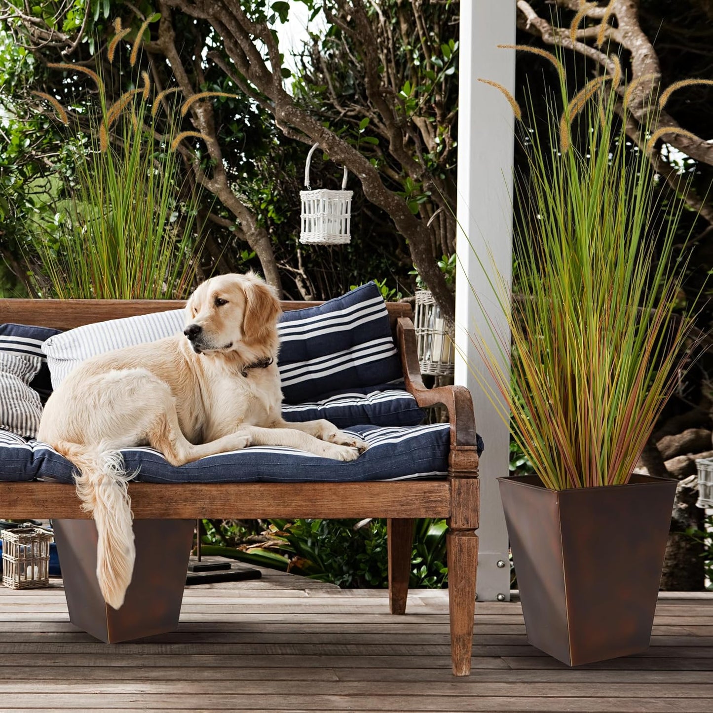 Artificial 5ft 2-Pack Horsetail Reed Grass, 59in Tall Artificial Indoor Outdoor Fake Grass Plant, Home Office Décor Artificial Plants in Pot Faux Plant Greenery, Wedding Decor, Purple