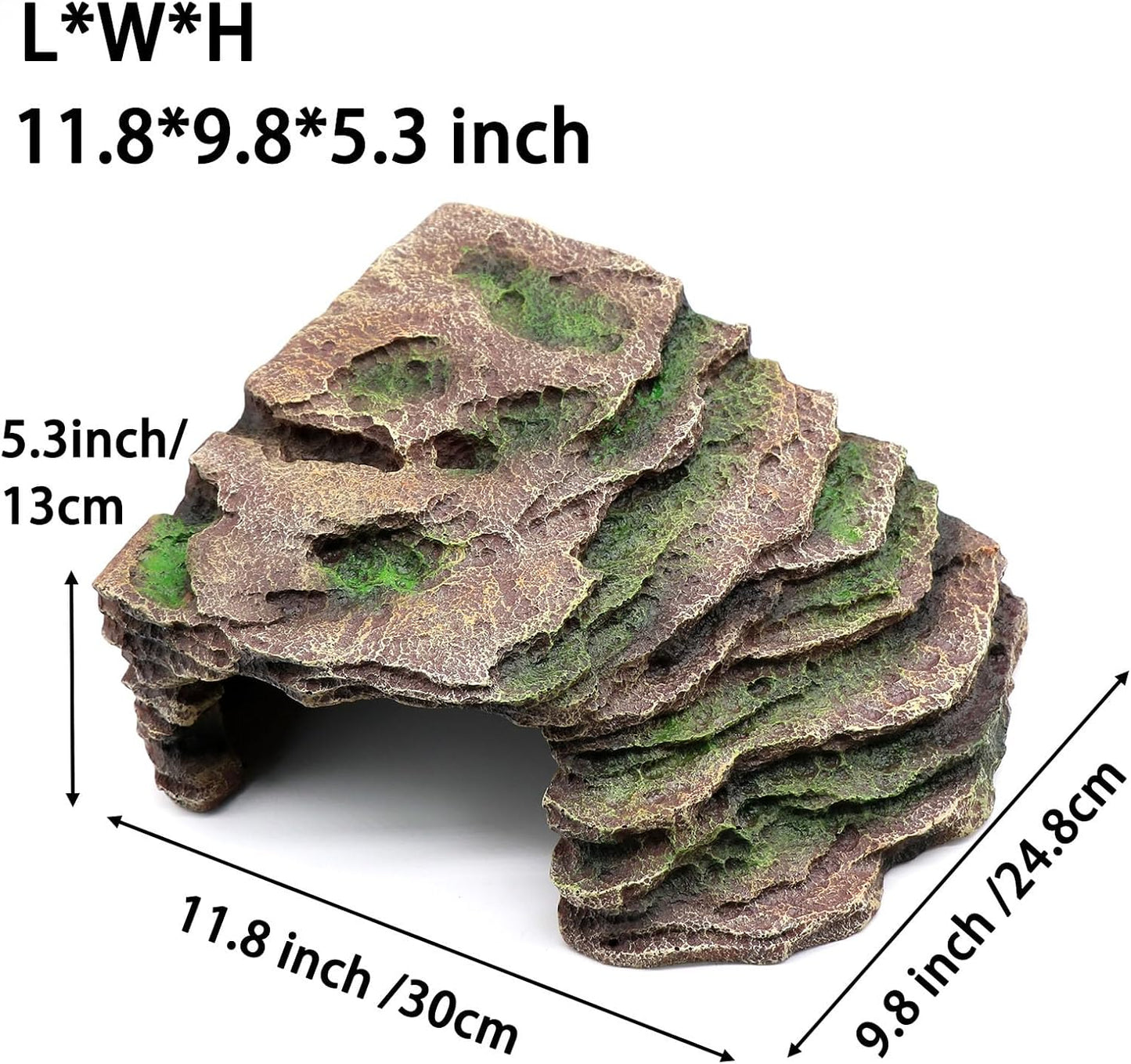 Turtle Basking Platform Shale Scape Step Ledge, Reptile Cave Hideout Turtle Tank Accessories Decorations, Great for Reptiles, Amphibians, Leopard Gecko, Bearded Dragons, Lizard, Frogs