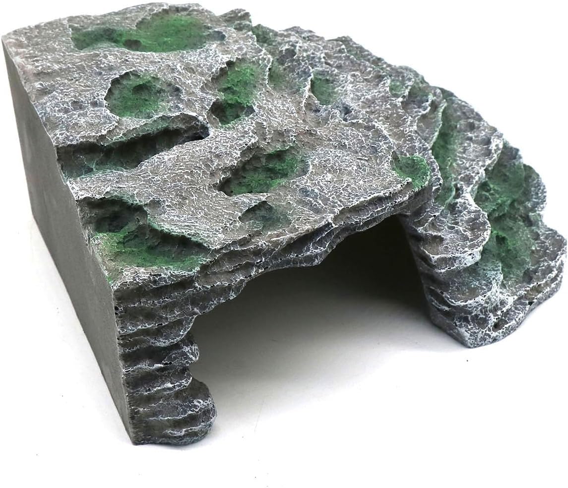 Turtle Basking Platform Shale Scape Step Ledge, Reptile Cave Hideout Turtle Tank Accessories Decorations, Great for Reptiles, Amphibians, Leopard Gecko, Bearded Dragons, Lizard, Frogs