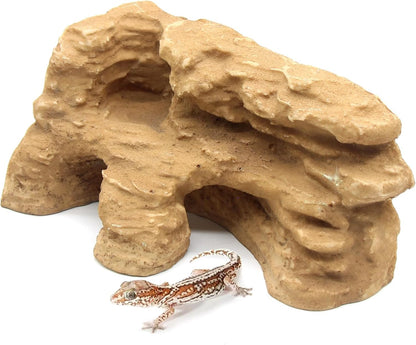 Turtle Basking Platform Shale Scape Step Ledge, Reptile Cave Hideout Turtle Tank Accessories Decorations, Great for Reptiles, Amphibians, Leopard Gecko, Bearded Dragons, Lizard, Frogs