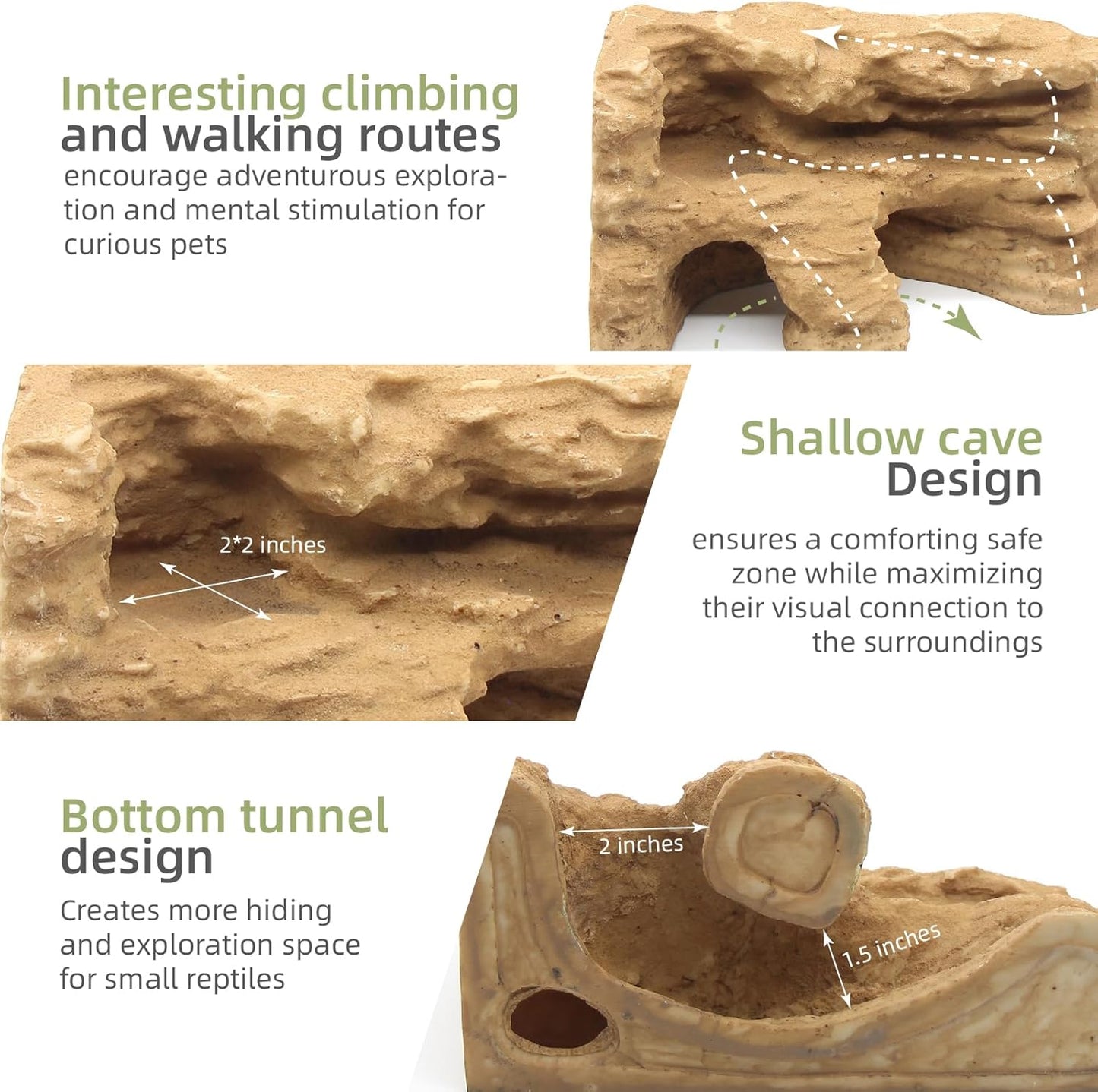 Turtle Basking Platform Shale Scape Step Ledge, Reptile Cave Hideout Turtle Tank Accessories Decorations, Great for Reptiles, Amphibians, Leopard Gecko, Bearded Dragons, Lizard, Frogs