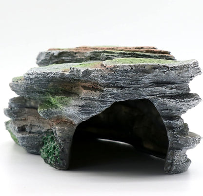 Turtle Basking Platform Shale Scape Step Ledge, Reptile Cave Hideout Turtle Tank Accessories Decorations, Great for Reptiles, Amphibians, Leopard Gecko, Bearded Dragons, Lizard, Frogs