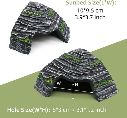 Turtle Basking Platform Shale Scape Step Ledge, Reptile Cave Hideout Turtle Tank Accessories Decorations, Great for Reptiles, Amphibians, Leopard Gecko, Bearded Dragons, Lizard, Frogs