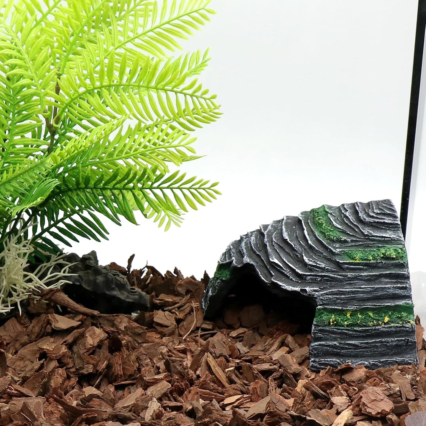 Turtle Basking Platform Shale Scape Step Ledge, Reptile Cave Hideout Turtle Tank Accessories Decorations, Great for Reptiles, Amphibians, Leopard Gecko, Bearded Dragons, Lizard, Frogs