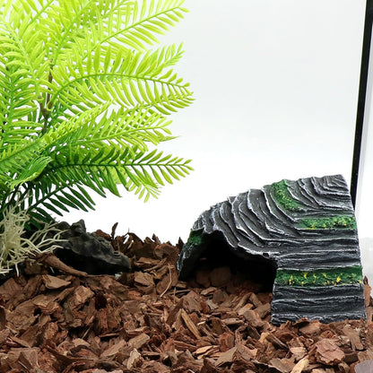 Turtle Basking Platform Shale Scape Step Ledge, Reptile Cave Hideout Turtle Tank Accessories Decorations, Great for Reptiles, Amphibians, Leopard Gecko, Bearded Dragons, Lizard, Frogs