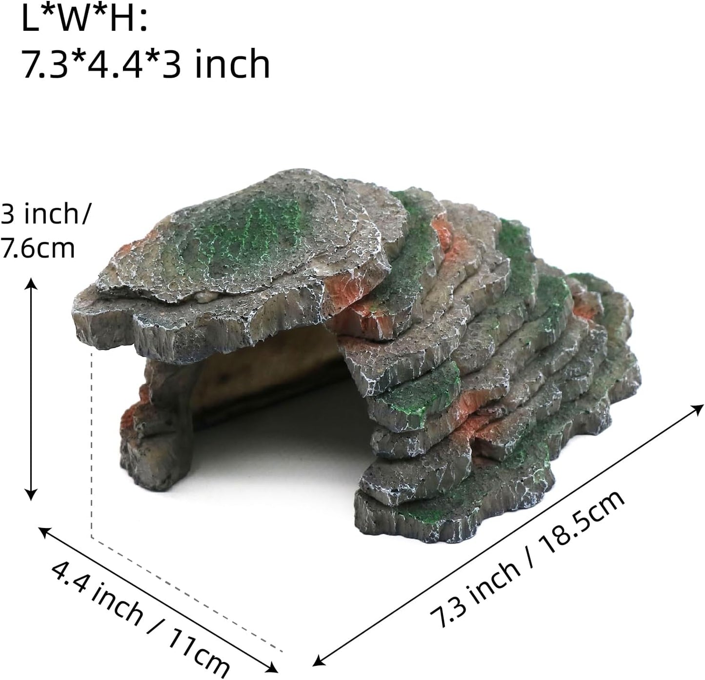 Turtle Basking Platform Shale Scape Step Ledge, Reptile Cave Hideout Turtle Tank Accessories Decorations, Great for Reptiles, Amphibians, Leopard Gecko, Bearded Dragons, Lizard, Frogs