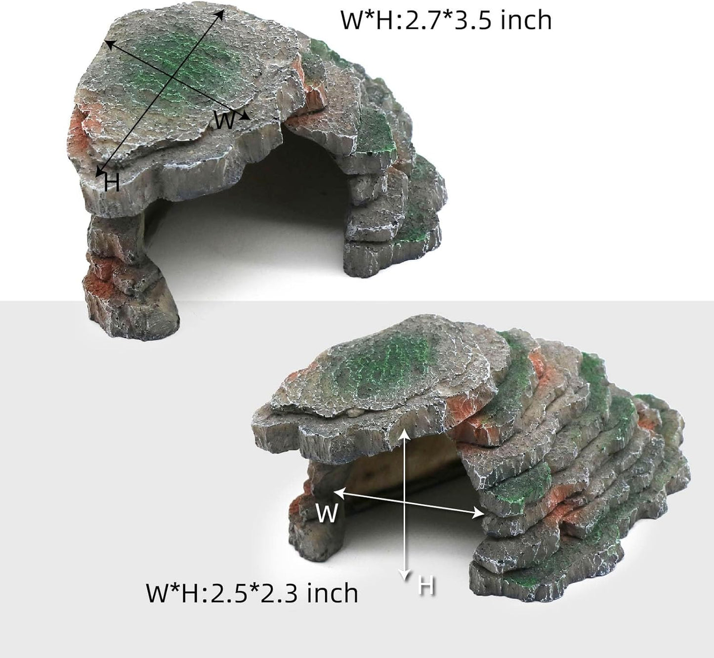 Turtle Basking Platform Shale Scape Step Ledge, Reptile Cave Hideout Turtle Tank Accessories Decorations, Great for Reptiles, Amphibians, Leopard Gecko, Bearded Dragons, Lizard, Frogs