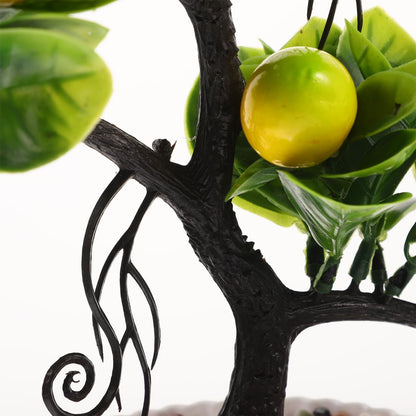 Artificial Lemon Tree Simulated Fruit Tree Potted Tabletop Decor Lifelike Faux Plant for Home Office Kitchen Indoor Outdoor Display 12.99 X 8.66 X 4.72 in